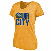 Women's Golden State Warriors Hometown Collection Our City Tri Blend T-Shirt Gold FengYun,baseball caps,new era cap wholesale,wholesale hats